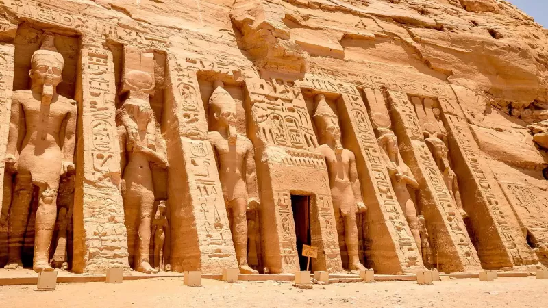 Discover the ancient beauty of Abu Simbel Temples near Aswan on your unforgettable Egypt and Jordan trip.
